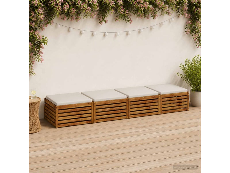  Lot de 4 coussins de siège, coussins d'assise soest 100 % polyester blanc cf60320  - Conforama B