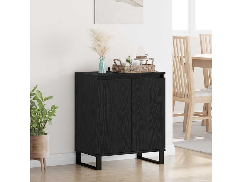  Buffet - bahut - meuble de rangement chêne noir 60 x 35 x 70 cm bois d'ingénierie  - Conforama B