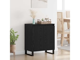 Buffet - bahut - meuble de rangement chêne noir 60 x 35 x 70 cm bois d'ingénierie