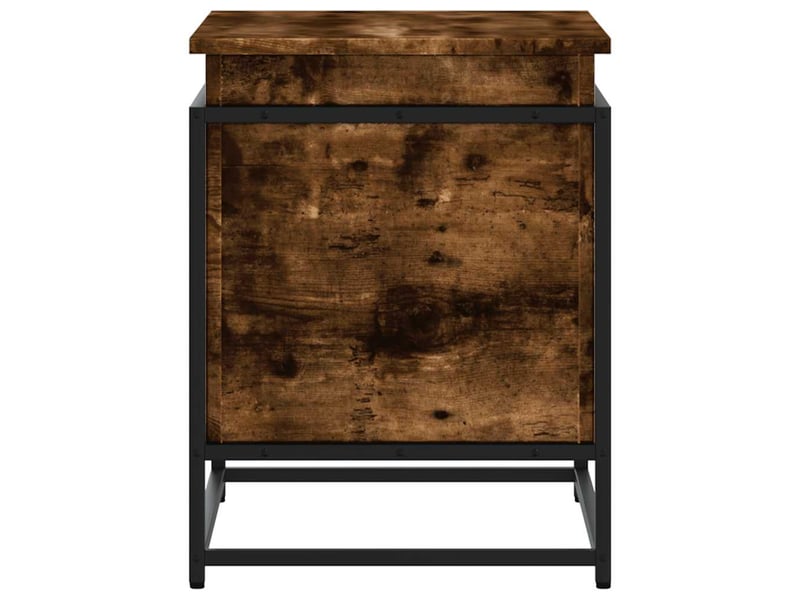 Boîte de rangement, coffre de rangement avec couvercle chêne fumé bois d'ingénierie shl135  - Conforama E