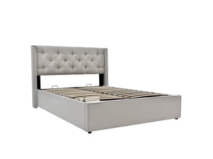Lit coffre 140x200 cm coloris gris