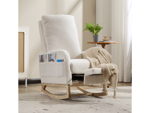 Fauteuil relax manuel MODENVIE Tissu bouclette blanc vendu A l'unité