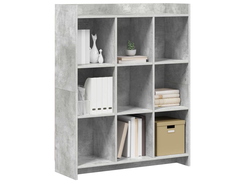  Bibliothèque, meuble de rangement salon gris béton 87,5 x 30 x 111 cm bois d'ingénierie  - Conforama C