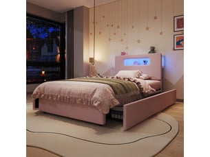 Lit combiné 90x200 cm <strong>SAPGAKS</strong> <strong></strong> coloris rose