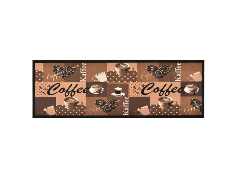  Tapis rectangulaire lavable intérieur extérieur 180 x 60 cm doux antidérapant moderne en polyamide marron café 02_0046532  - Conforama A
