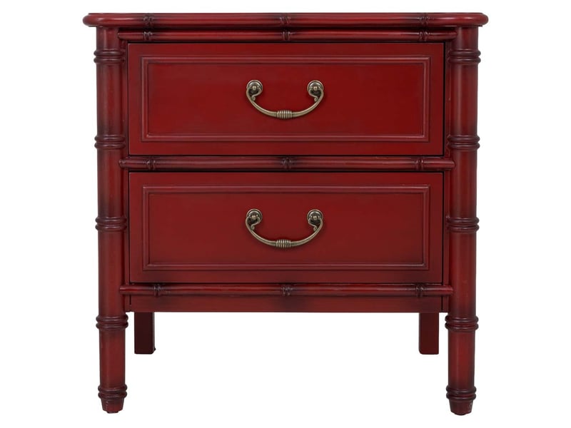  Table de chevet en bois rouge 60x40x60 cm h  - Conforama B