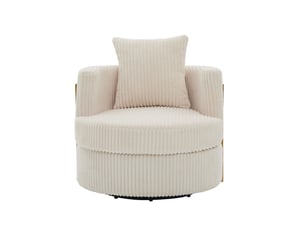 Fauteuil fixe pivotant <strong>RAYOFI</strong> <strong></strong> Velours côtelé beige