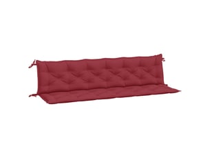 Lot de 2 coussins de banc de jardin, coussins d'assise rouge bordeaux tissu oxford cf58692