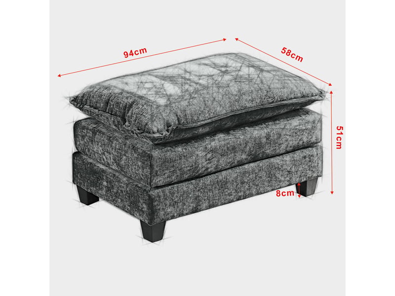  Pouf cloud modulable noir en chenille, coussin double couche, accessoire canapé moderne  - Conforama C