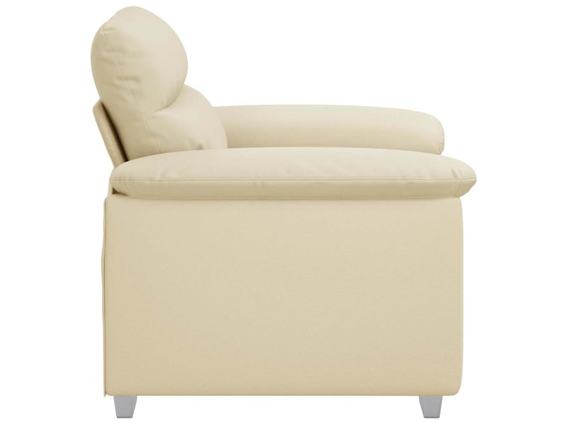  Fauteuil canapé, fauteuil d'appoint crème 100x81x84 cm en similicuir  - Conforama E
