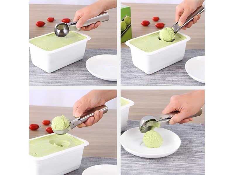  Cuillère à glace 18 x 5 x 3,5 cm - utilisation professionnelle - idéal pour la crème glacée, le melon, les boulettes de viande, les pâtes, la purée de  - Conforama D