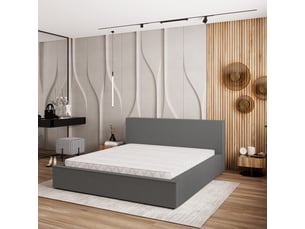 Lit coffre 140x200 cm <strong>MASSENO</strong>  <strong></strong> coloris gris