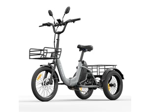 Tricycle électrique cysum ag1 pro, 750 w, batterie 48 v 20 ah, gris