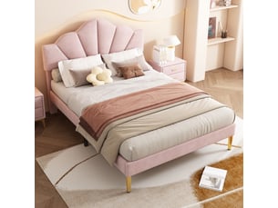 Lit 2 places 140x190 cm <strong></strong> <strong></strong> coloris rose