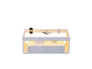 Table basse rectangulaire coloris blanc <strong></strong> <strong></strong> - 50 cmx100 cm
