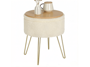 Pouf / repose pied DESMIU  beige