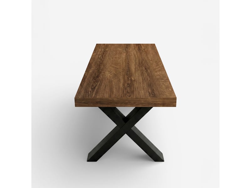 Table à manger extensible 12 places 160260x90 pieds noirs firenze - marron foncé - Conforama D