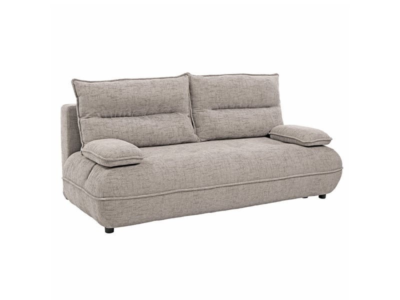  Canapé droit convertible 3p tissu taupe accoudoirs amovibles – ramona  - Conforama A