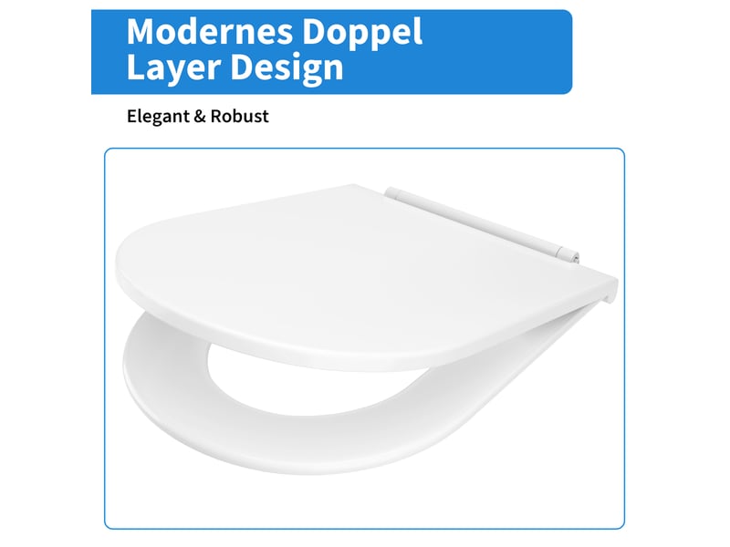  Abattant wc rond 17 pouces blanc, couvercle plat, soft-close silencieux, quick-release, fixation dessus PTH_33B5UUVR - Conforama C