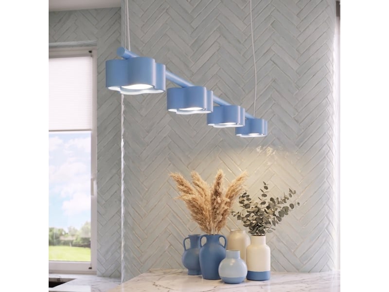  Lustre ovio 4 azur gx53 aluminium moderne 208x122x12cm SL.3405 - Conforama D