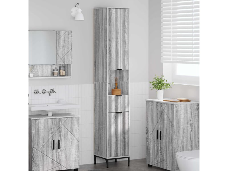 Cabinet de salle de bain, armoire salle de bain gris sonoma 31,5 x 33 x 190 cm cf65375 - Conforama B