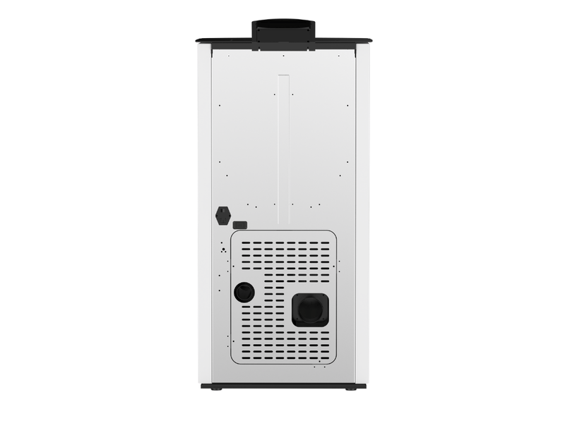 Poêle à granulés étanche emma 15 kw + télécommande - blanc - Conforama D