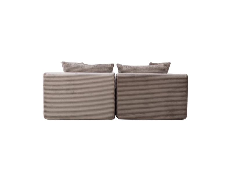  Canapé modulable 2 places avec méridienne en chenille gris - 200 x 174 x 74,5 cm  - Conforama A