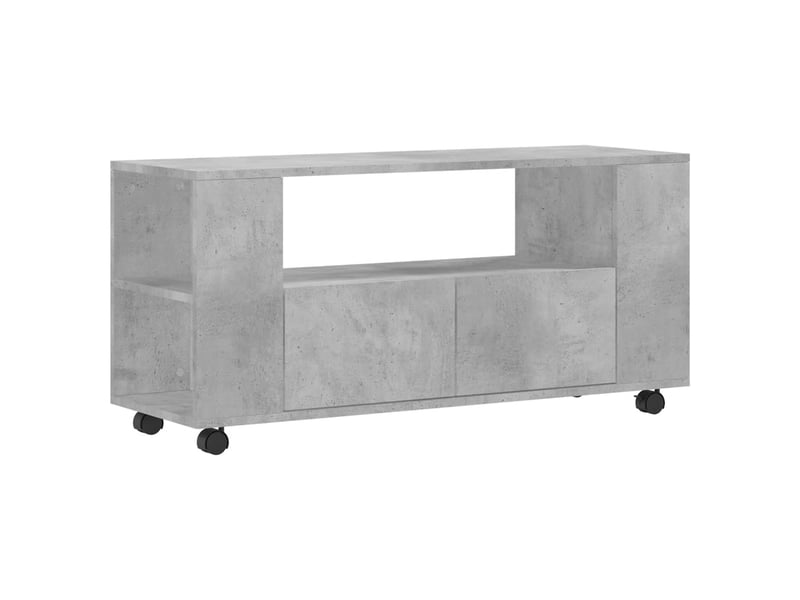  Meuble tv - banc tv - meuble de rangement gris béton 102x34,5x43 cm bois d'ingénierie  - Conforama A