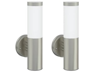 2 pièces applique murale extérieure argenté 15x7,5x33 cm shl79103