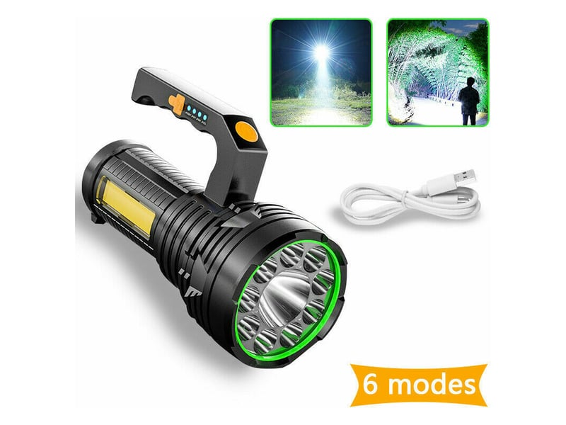  Lampe portab multifonctionnel rechargeab étanche jecteur extérieur d'urgence usb lumière extérieure  - Conforama C