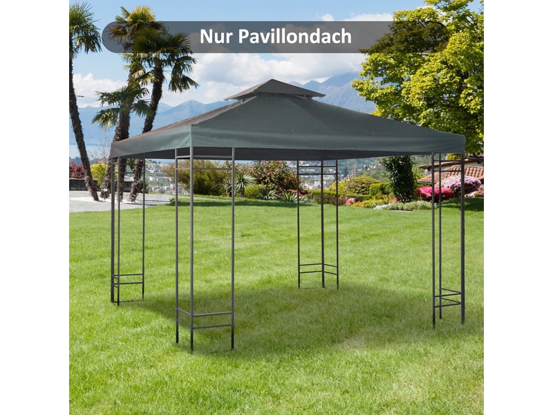  Toit de remplacement pour pavillon 3x3 m - polyester 180 gm² - déperlant - protection uv - 8 œillets 300x300x18cm - Conforama B