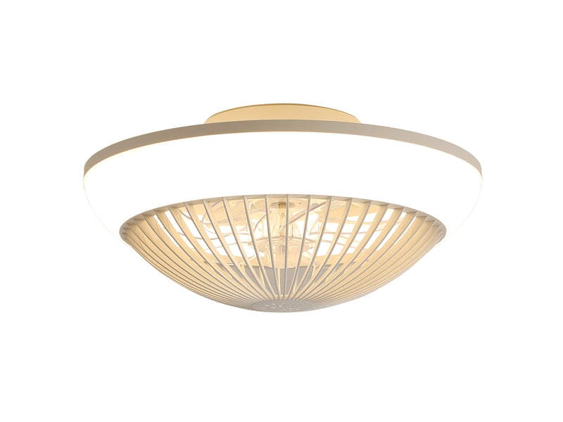  Ventilateur de plafond avec éclairage led rgb 7 pales blanc 38.1 x 38.1 cm  - Conforama A