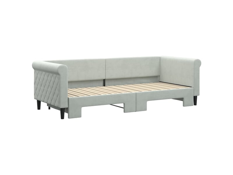  Lit simple- lit adulte -  lit de jour avec gigogne sans matelas gris clair 80x200 cm  - Conforama B