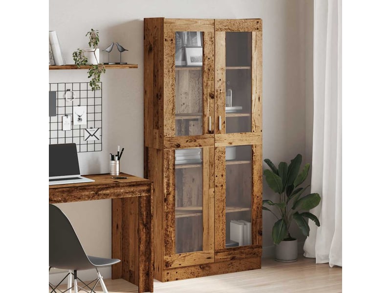  Buffet haut, meuble de rangement vieux bois 82,5x30,5x185 cm bois d'ingénierie  - Conforama C