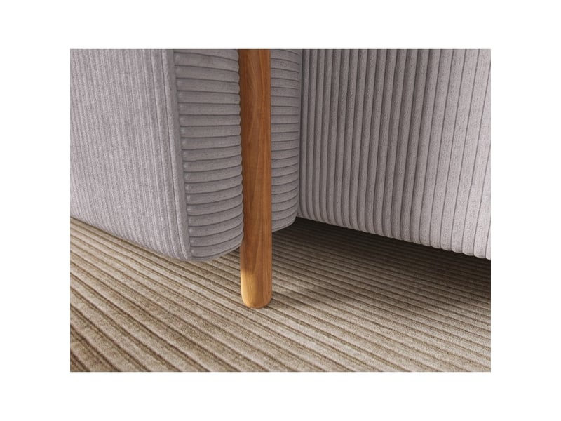 Canapé d'angle convertible arvessa gris clair velours côtelé – angle gauche - Conforama E