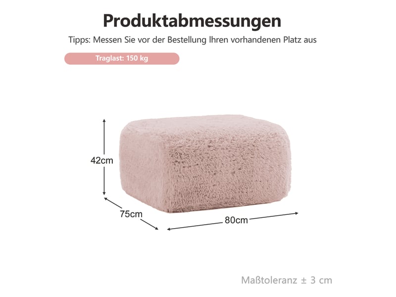  Tissu peluche ottoman aviana - rose SF20250918004 - Conforama D