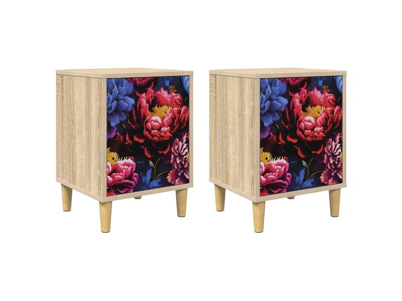 Table de chevet - cabinet de chevet - table de nuit kiel 2 pc chêne sonoma 36 x 33 x 50 cm  - Conforama A