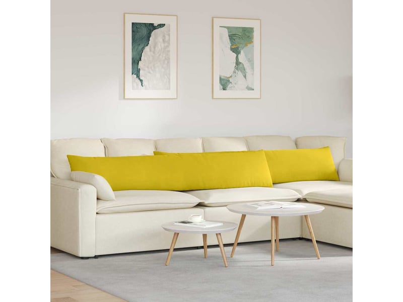  Lot de 2 coussins de canapé, coussins décoratifs jaune 200 x 40 cm cf59103  - Conforama B