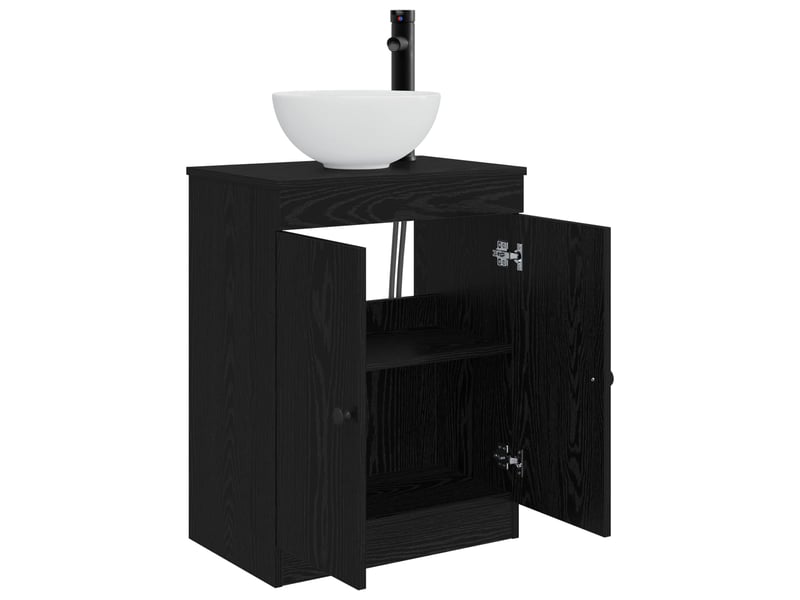  Meuble salle de bain avec évier, meuble de rangement noir 54x35x83 cm shl5832  - Conforama D