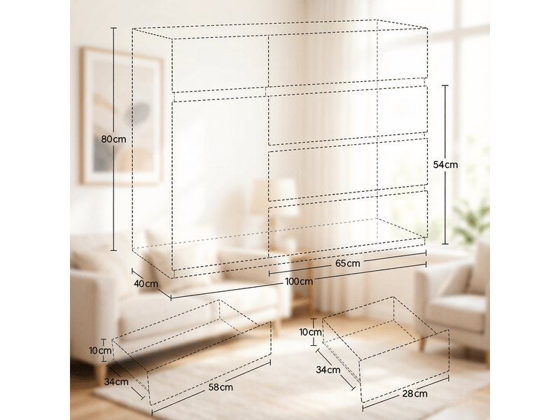  Armoire cuisine modèle modern, rangement chambre et entrée, tiroirs, meuble polyvalent 1 pièce  - Conforama C