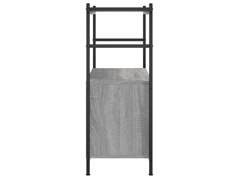  Bibliothèque, meuble de rangement salon sonoma gris 80x30x78,5 cm bois d'ingénierie et fer  - Conforama E