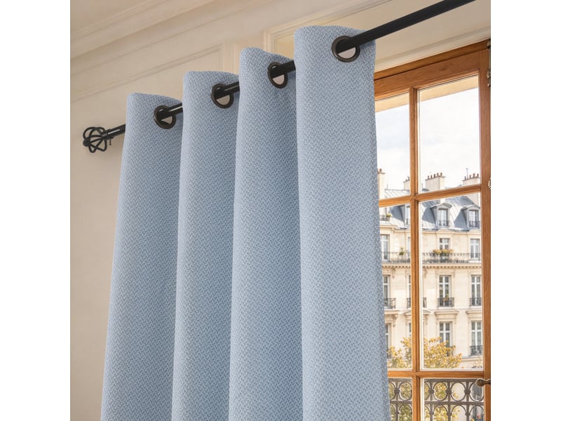  Lot de 2 rideaux à œillets 140 x 240 cm victoria fils teints jacquard  - Conforama C
