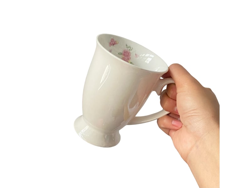  Tasse sur pied en porcelaine, motif floral, 320 ml, à l’unité  - Conforama A