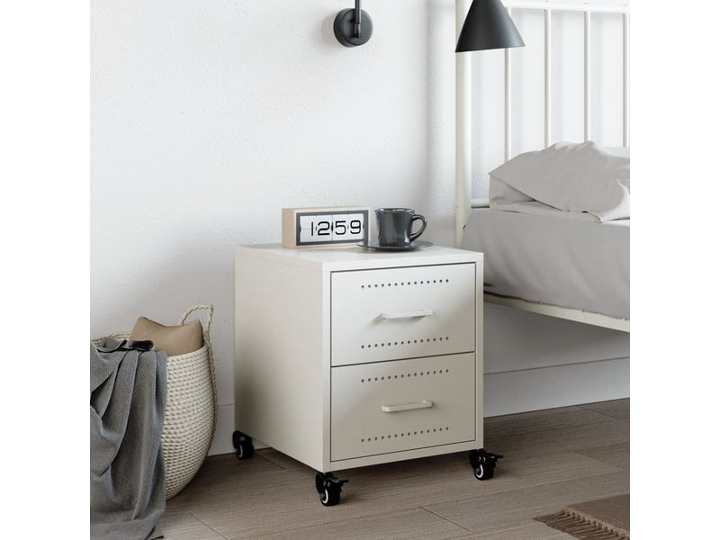  Table de chevet - cabinet de chevet - table de nuit blanc 36x39x43,5 cm acier  - Conforama B