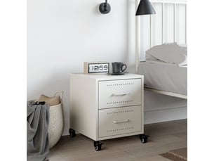 Table de chevet - cabinet de chevet - table de nuit blanc 36x39x43,5 cm acier