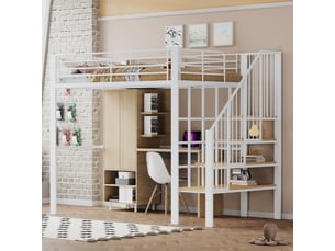 Lit mezzanine 140x200 cm    coloris blanc