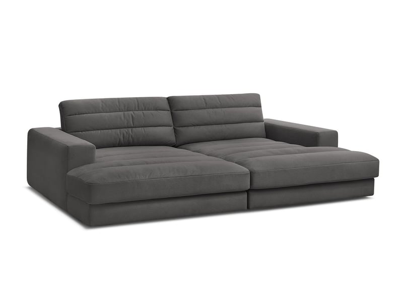  Bobochic canapé droit fixe 4 places sierra assise profonde velours noir SIERRA - Conforama A
