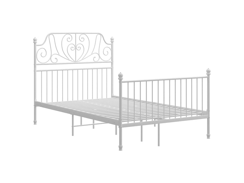  Lit double- lit adulte -  cadre de lit sans matelas blanc métal 120x200 cm  - Conforama A