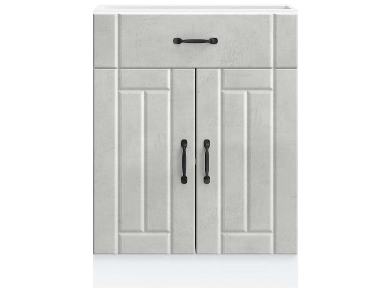  Meuble de rangement, armoire de cuisine lucca gris béton bois ingénierie shl7281  - Conforama D