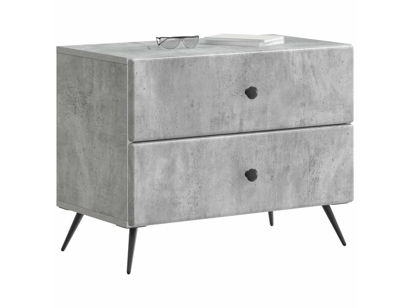  Table de chevet - cabinet de chevet - table de nuit gris béton 62 x 34,5 x 47,5 cm  - Conforama B